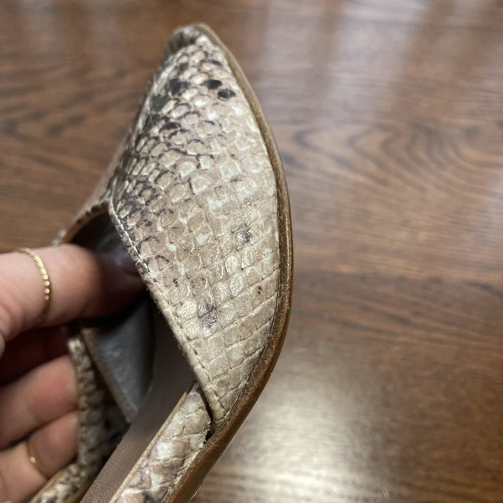 VTG AGL Attilio Giusti Leombruni Embossed Python Snakeskin Heel Women 7 38 Italy